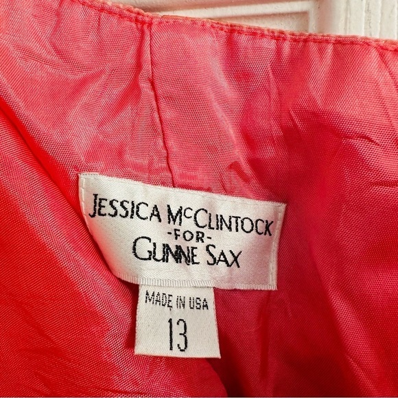 Gunne Sax Dress Formal Strapless Pink Prom Vintage Jessica McClintock Size Large - Picture 8 of 11
